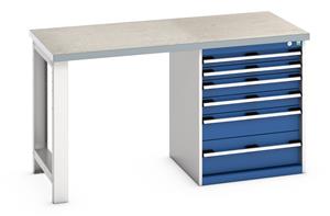 Bott Bench 1500x750x840mm with Lino Top and 6 Drawer Cabinet 41003141.**